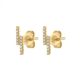 14KT GOLD DIAMOND TWO LINE EARRING