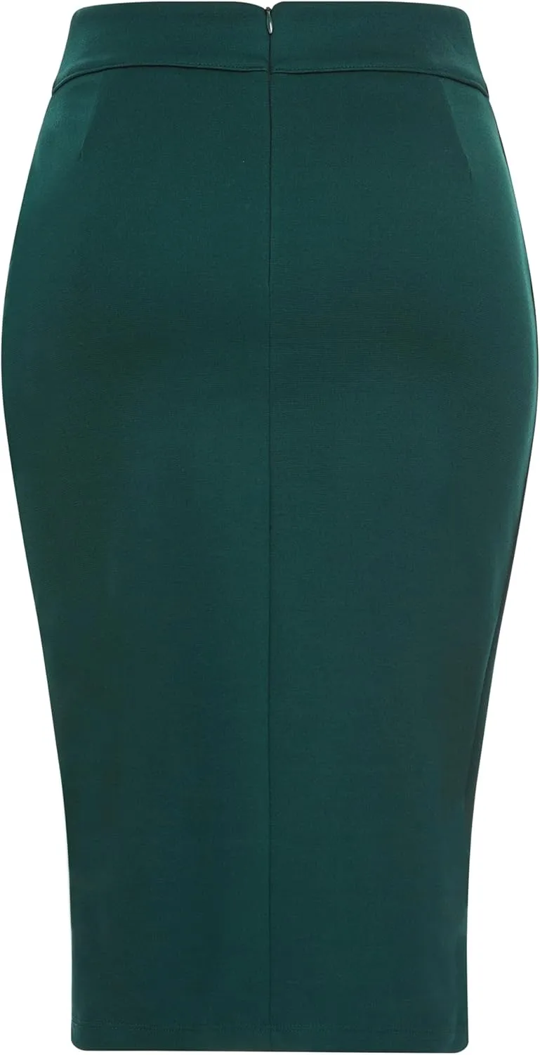 Baby'O Made in The USA Women's Pencil Skirt | Knee Length Pencil Skirt | Tailored Fit Bodycon Stretch Modest Pencil Skirts