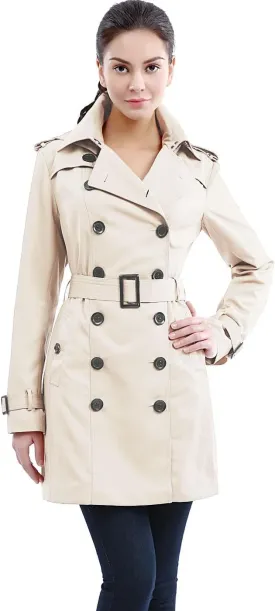 BGSD Women Leah Waterproof Hooded Mid Length Trench Coat