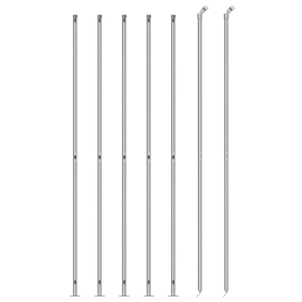 Chain Link Fence with Flange Silver 1.6x10 m