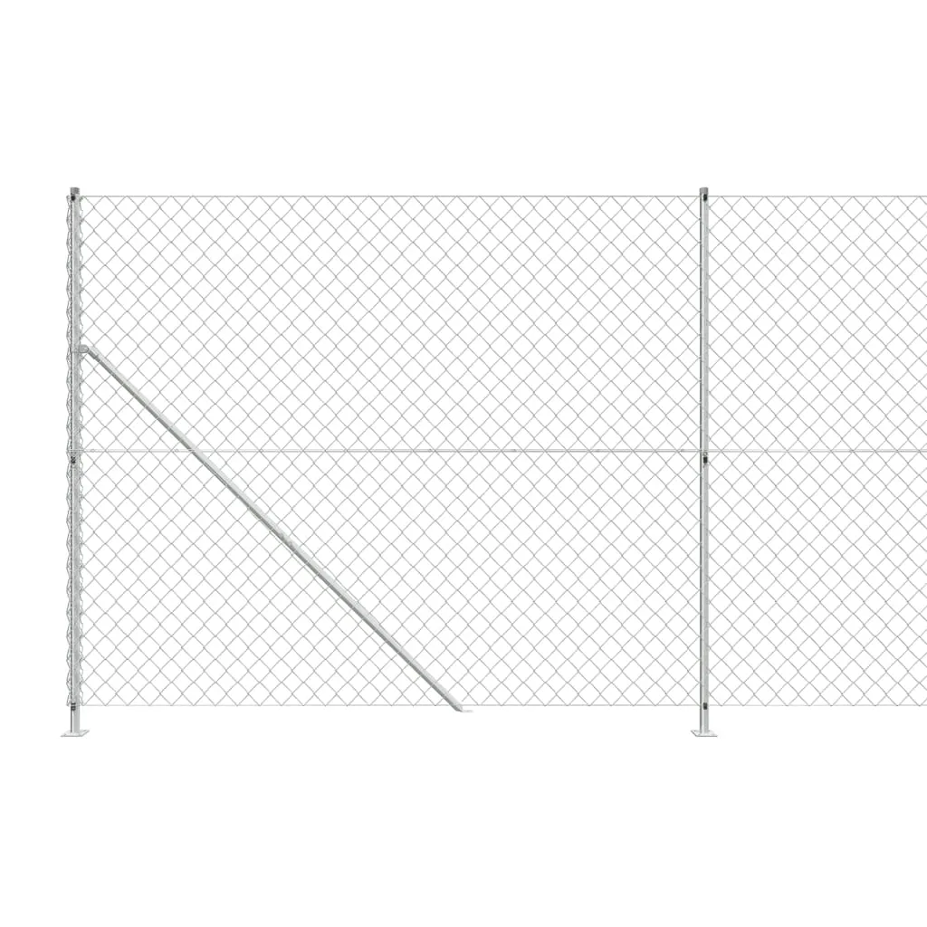 Chain Link Fence with Flange Silver 1.6x10 m