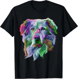 Cute Colorful Dog Funny Dogs Pet Owner Lover Graphic Polygon T-Shirt