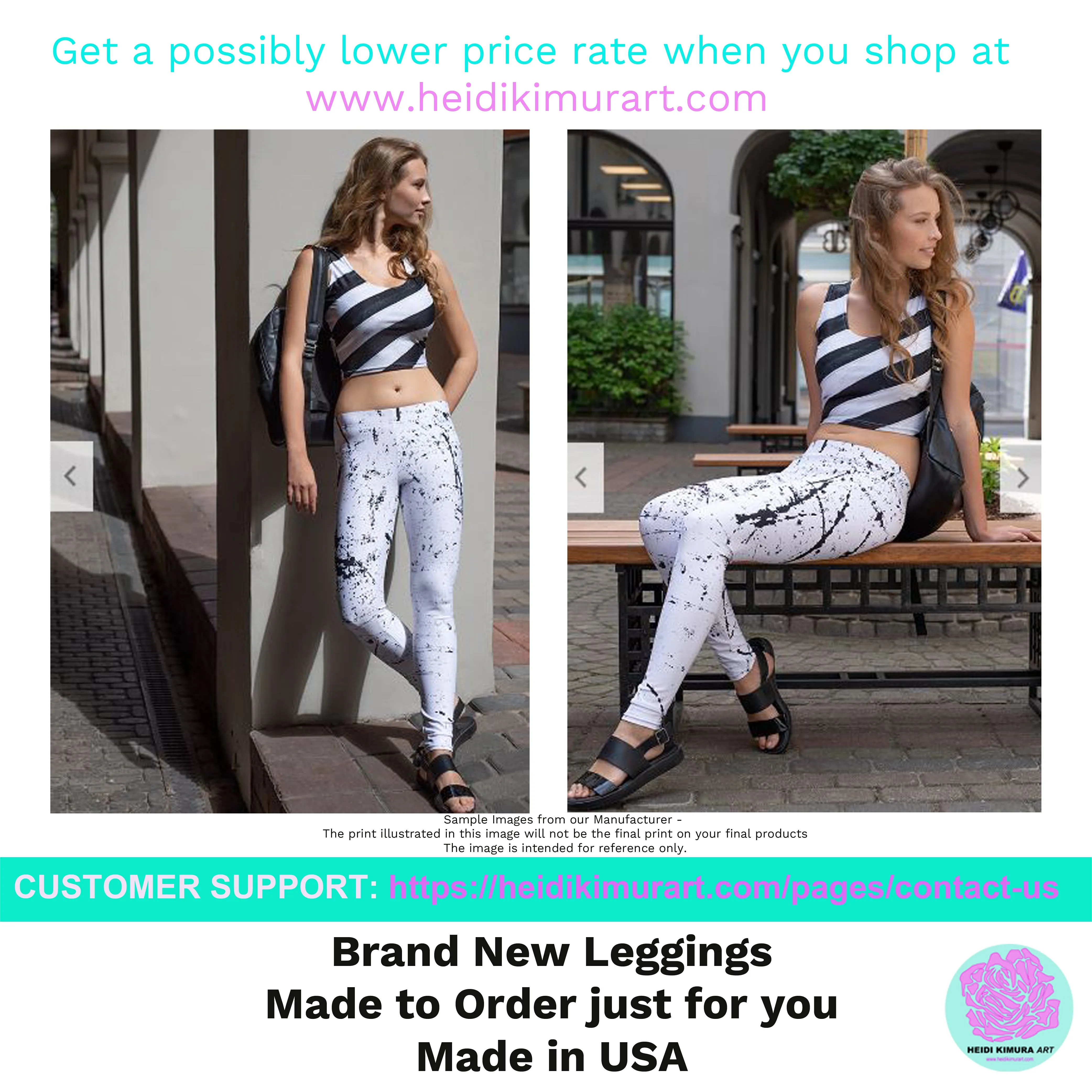 Green Tiger Stripe Print Women's Leggings, Animal Print Long Yoga Pants- Made in USA/EU