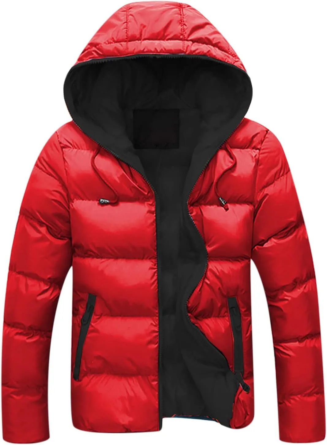 hlysgo Men'S Fall Fashion Down Jacket Lightweight Quilted Fashion Hooded Ouotdoor Padded Down Jackets & Coats