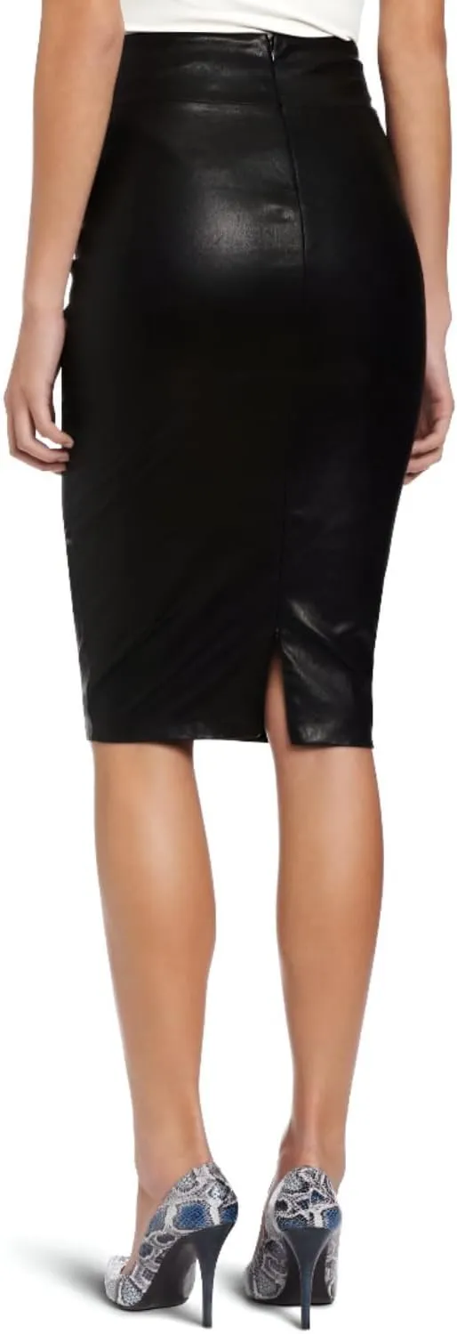 Leather Pencil Skirt for Women Below The Knee - Regular Use Skirt