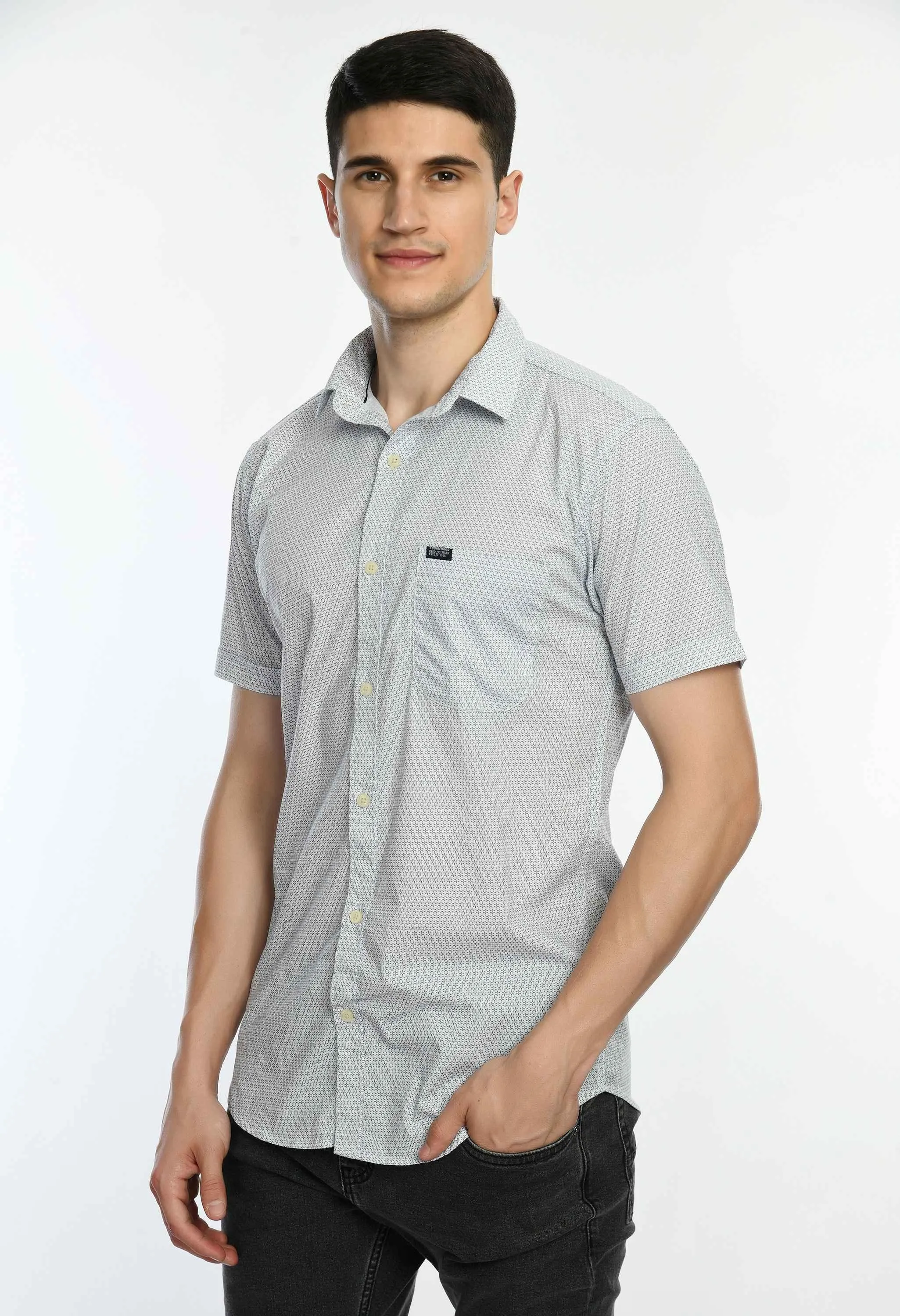Men's Checked Short Sleeve Regular Fit Shirt