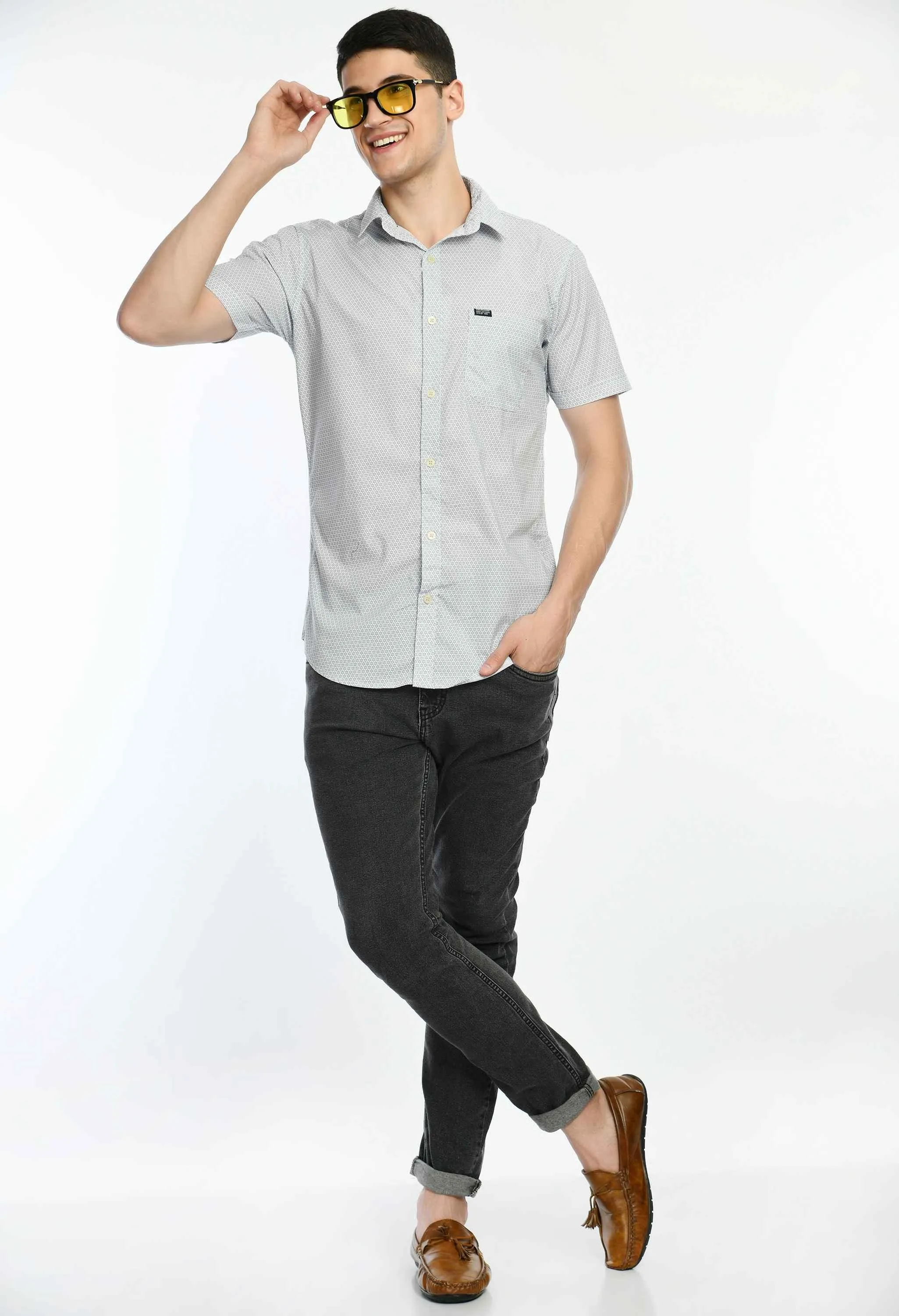 Men's Checked Short Sleeve Regular Fit Shirt