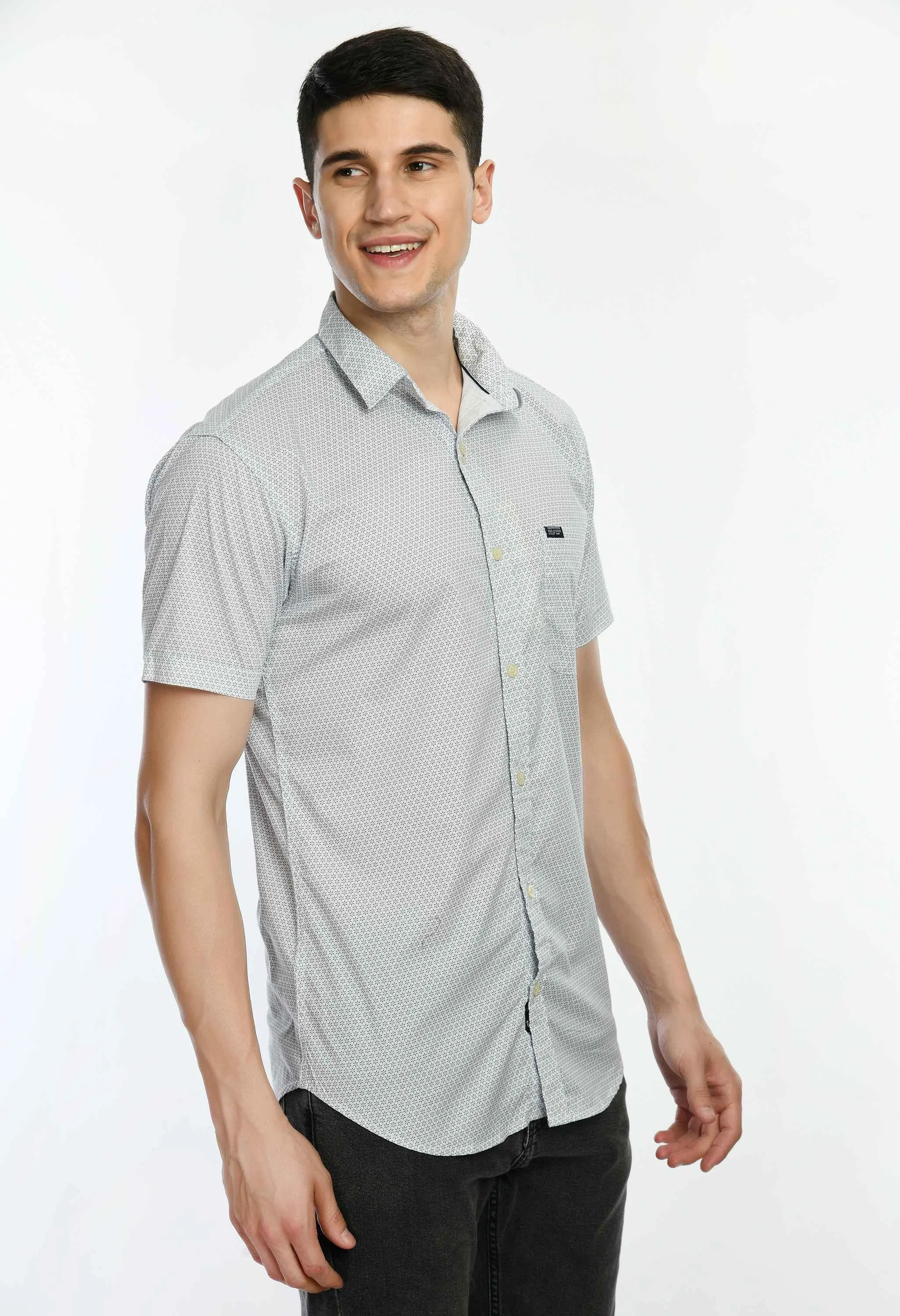 Men's Checked Short Sleeve Regular Fit Shirt