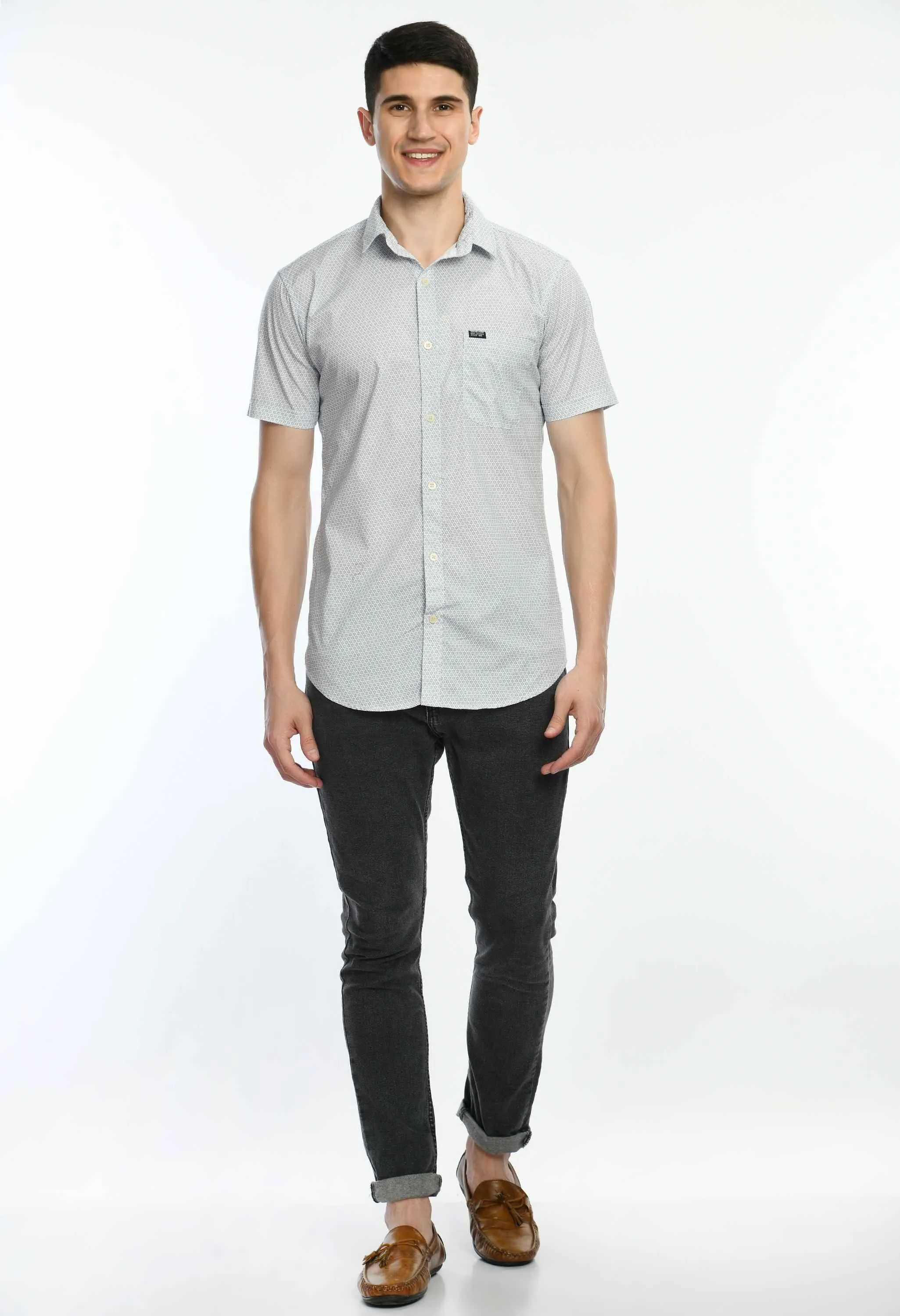 Men's Checked Short Sleeve Regular Fit Shirt