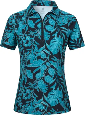 MoFiz Womens Short Sleeve Golf Polo Shirts Quick Dry Camo Lightweight UPF 50  Tennis Sports Athletic Tops Casual