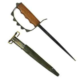 Original U.S. WWI M1917 Trench Knife by American Cutlery Co with 1918 dated Jewell Scabbard