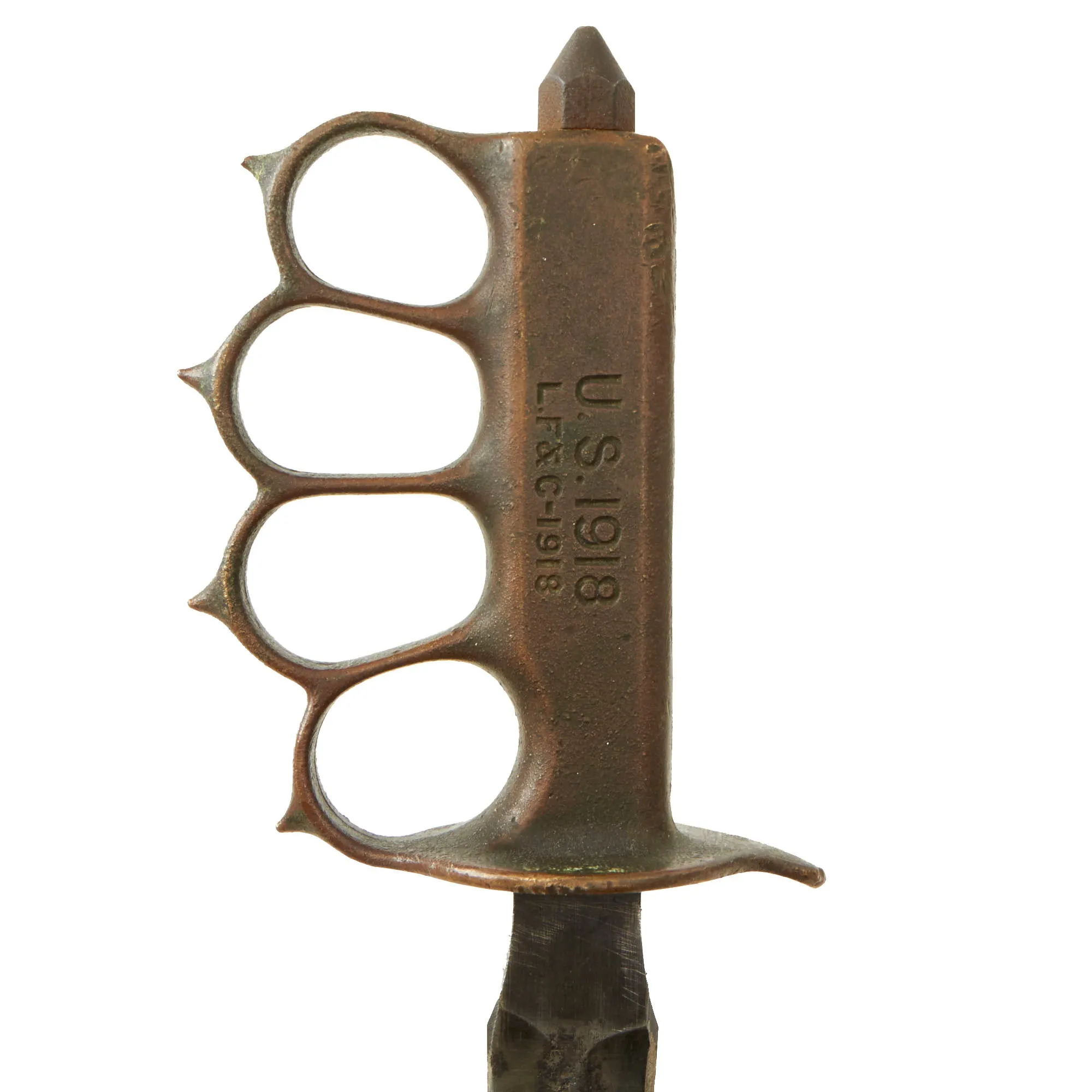 Vintage U.S. WWI Model 1918 Mark 1 Trench Knife with Custom Modified Scabbard - Featured in Greg Aloisios Model 1918 Mark I Trench Knife and Variations