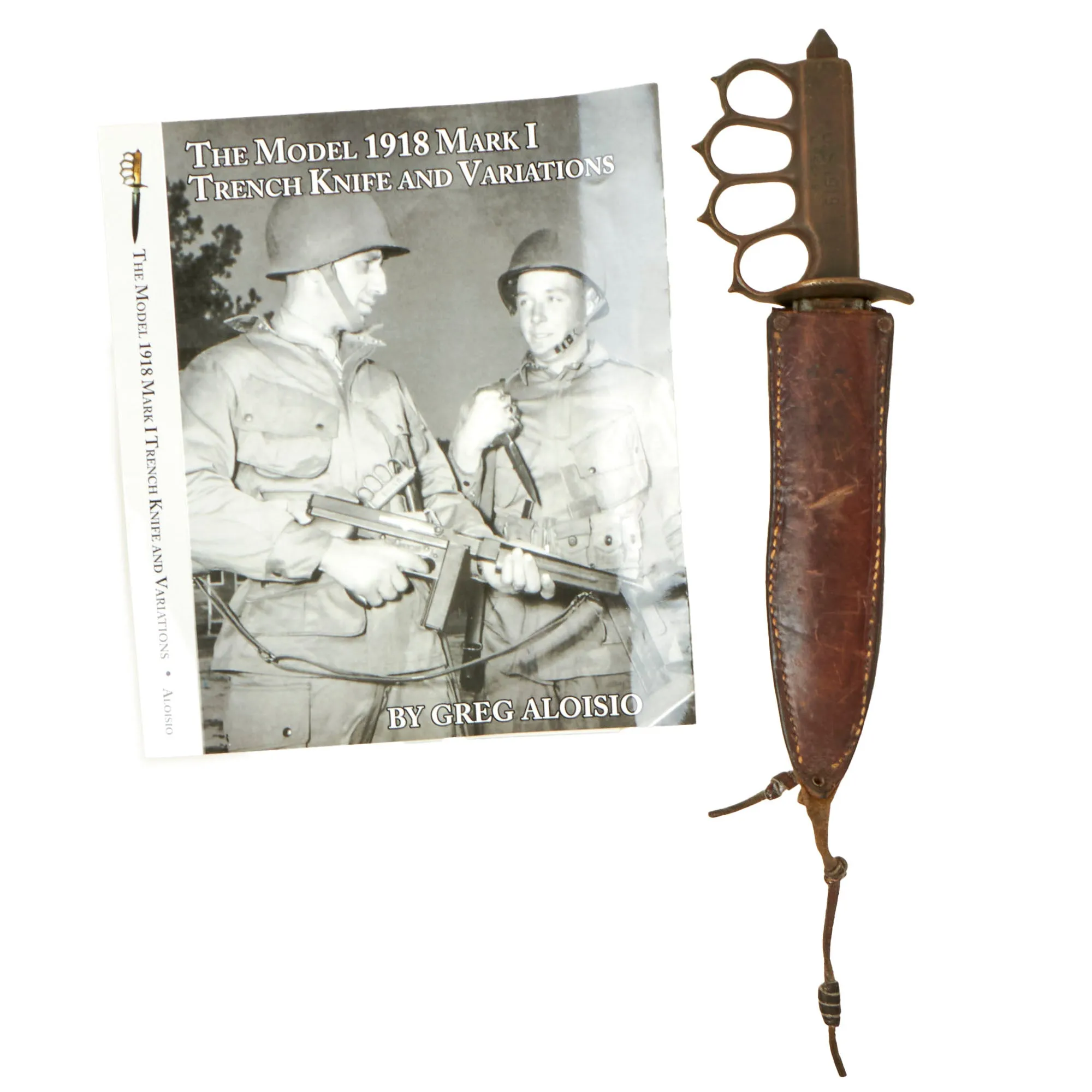 Vintage U.S. WWI Model 1918 Mark 1 Trench Knife with Custom Modified Scabbard - Featured in Greg Aloisios Model 1918 Mark I Trench Knife and Variations
