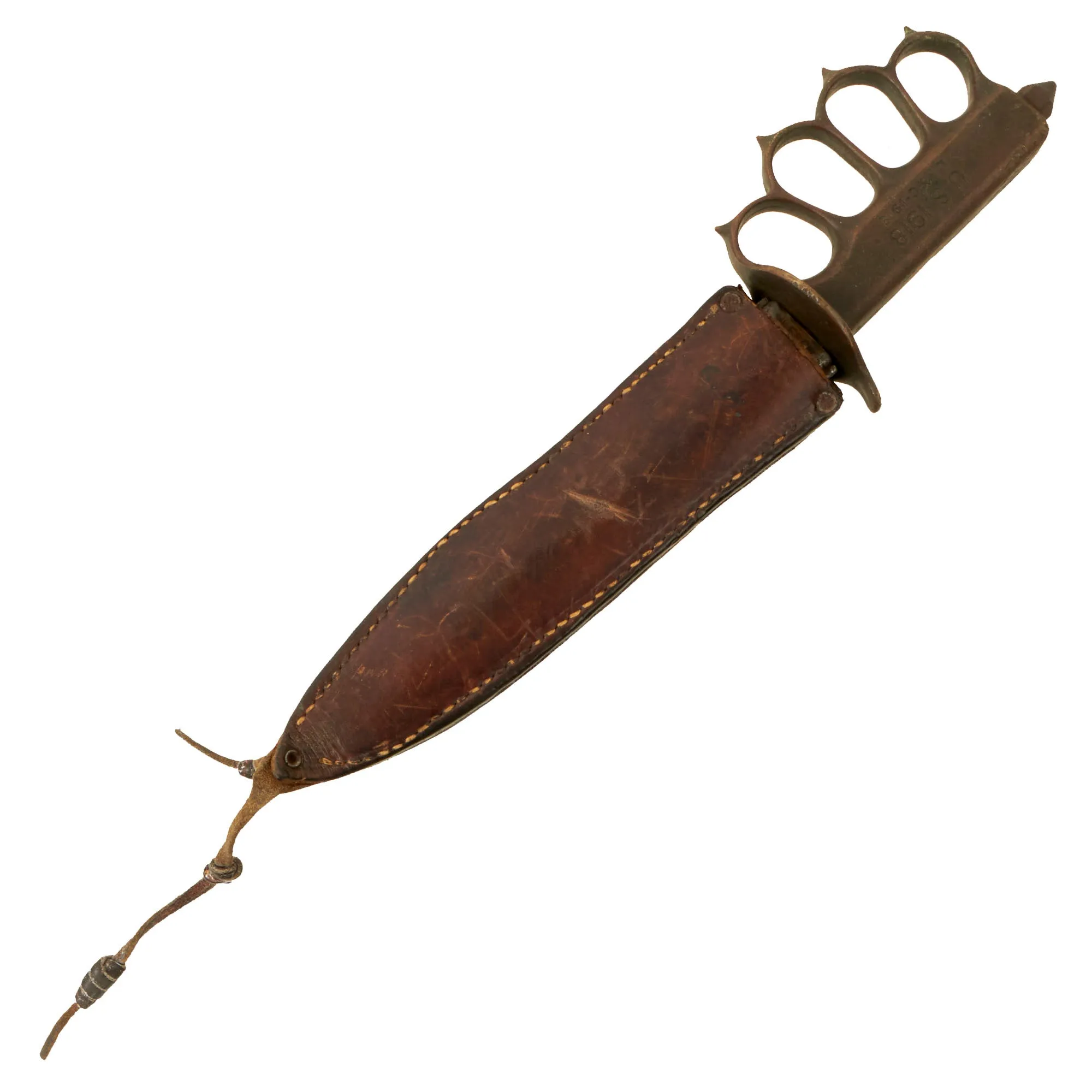 Vintage U.S. WWI Model 1918 Mark 1 Trench Knife with Custom Modified Scabbard - Featured in Greg Aloisios Model 1918 Mark I Trench Knife and Variations