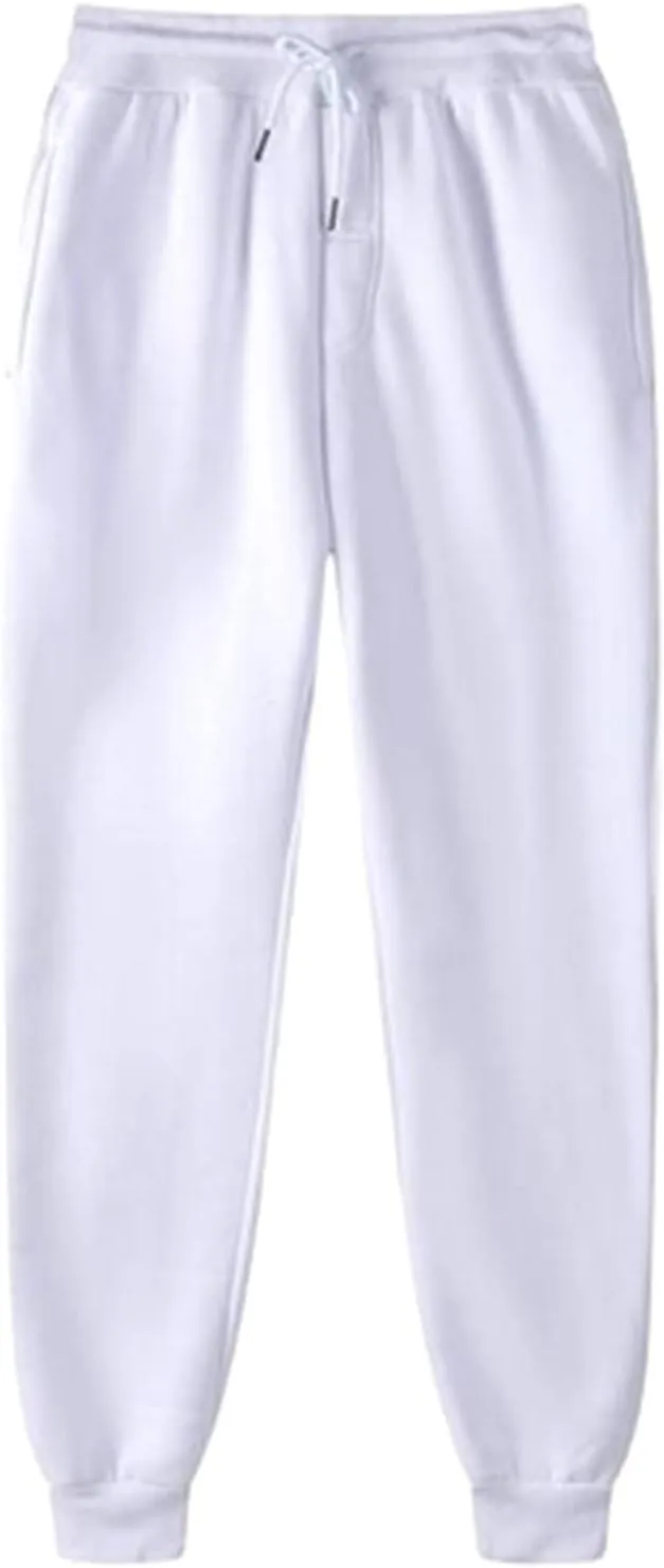 Plus Size Joggers for Women Elastic Waist Thick Casual Sweatpants Solid Athletic Workout Pants with Pockets