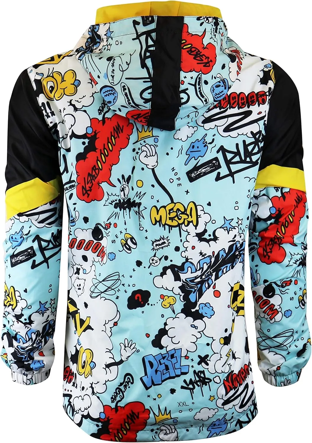 Screenshotbrand Lightweight Hooded Water Resistant Windbreaker - Zip-up Fashion Map Print Rain Jacket