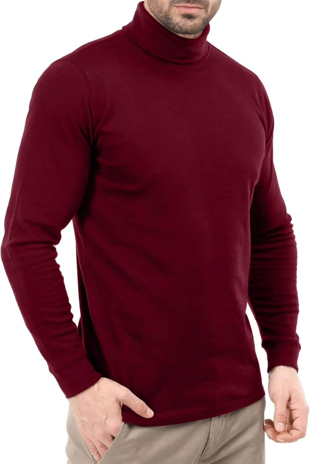 Utopia Wear Men's Turtleneck Slim Fit Lightweight Pullover Top