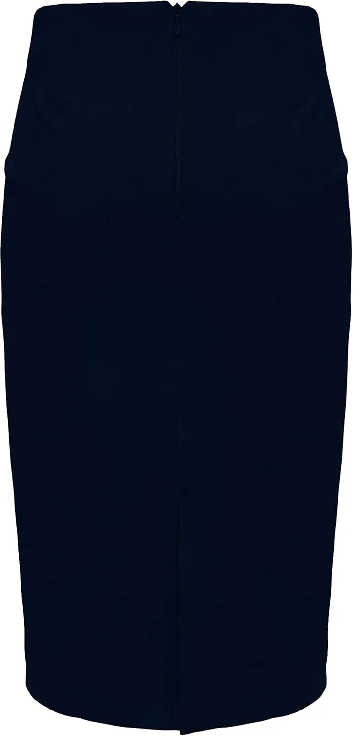 Women's Faux Suede Back Split Hip Packaged Skirt Midi Pencil Skirt